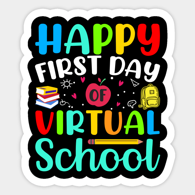 Happy first day of virtual school Sticker by amramna